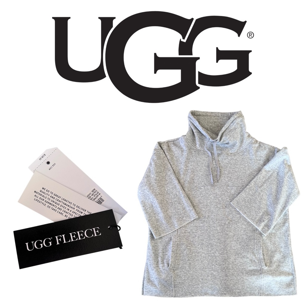 NWT UGG Light Seal Heather Gray Funnel Neck Sweatshirt 1X/2X